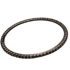 Elegant Silver Tone Rhinestone Bangle Bracelet Minimalist Fashion Jewelry Women